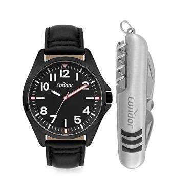 Imagem de Kit Relógio Masculino Condor Militar Preto com Canivete Exclusivo