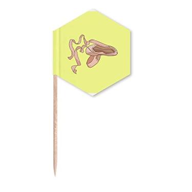 Imagem de Sapatilhas de ponta para dança, bandeiras de palito, palitos de cupcake, festa celebração