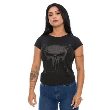 Imagem de Camiseta Militar Baby Look Feminina New Punisher Dark Line - Team Six