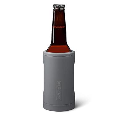 Imagem de BrüMate Hopsulator Bott'l Cooler térmico para garrafas de vidro padrão de 355 ml | Suporte de bebida de aço inoxidável isolado para garrafa de vidro para cerveja e refrigerante (cinza fosco)