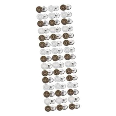 Imagem de LALAFINA 144 Peças Botões De Cintura Sem Unhas Calças Jeans Botão Botões De Metal Botão De Calça Botões Destacáveis ​​Botão Jeans Apertador Fechos De Pressão Liga De Cobre Jeans Fivela Em