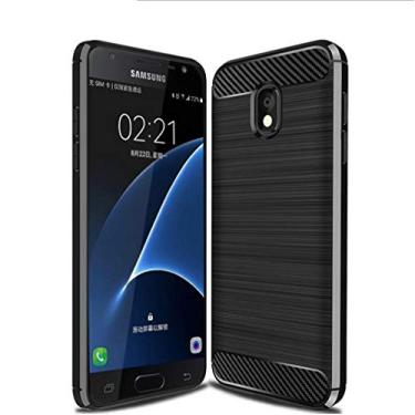 Imagem de Capa para Samsung Galaxy J7 2018, capa de material de fibra de carbono, macia, antiderrapante, antiimpressões digitais, capa totalmente protetora para Samsung Galaxy J7 2018