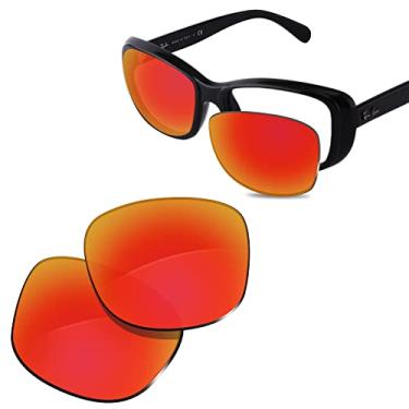Imagem de Glintbay Lentes de óculos de sol de substituição 100% precisas para Ray-Ban RB4174 56 mm 56 mm - Espelhado vermelho fogo polarizado