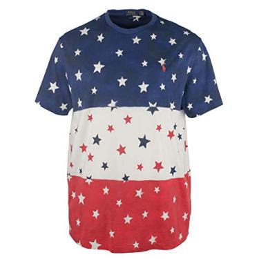 Imagem de Polo Ralph Lauren Camiseta masculina com estampa de estrelas e listras, Vermelho, M