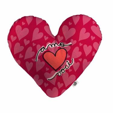 Imagem de Almofada Coração Pelúcia Amo Você Namorados Tamanho:M