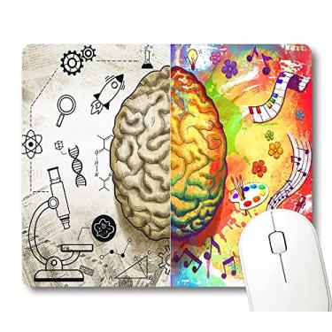 Imagem de Wknoon Arte impressa do cérebro esquerdo e direito ciência moderna motivacional pintura psicologia inspiradora mouse pad decoração de escritório tapete
