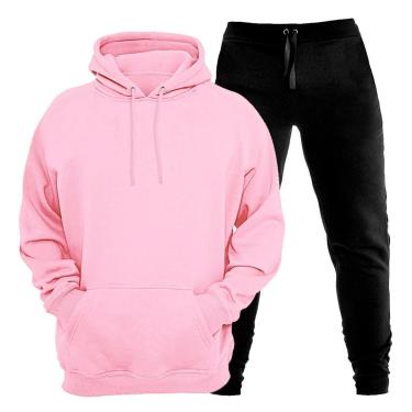 Imagem de Conjunto Moletom Plus Size Blusa Canguru e Calça Plus Size Liso Masculino Feminino-Unissex