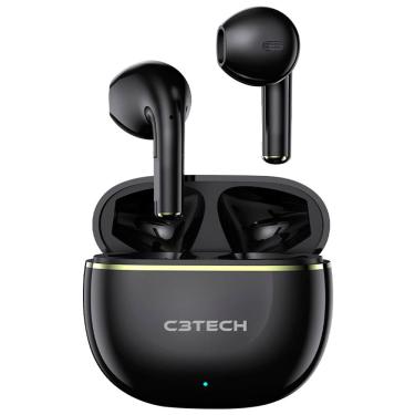 Imagem de Fone de Ouvido C3Tech Sem Fio, Intra-Auricular, Bluetooth 5.1, Microfone Integrado, EP-TWS-30BK - Preto