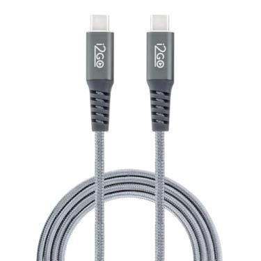Imagem de Cabo USB-C + USB-C I2GO 2m 3A Nylon Trançado Chumbo - I2GO PRO
