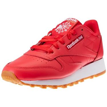 Imagem de Reebok Tênis de couro clássico unissex para adultos, Vector Red/Ftwr Branco/Reebok Rubber Gum-03, 12.5 Women/11 Men