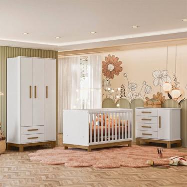 Imagem de Quarto Infantil Completo Lion 4 Portas 6 Gavetas Branco - Pnr Móveis