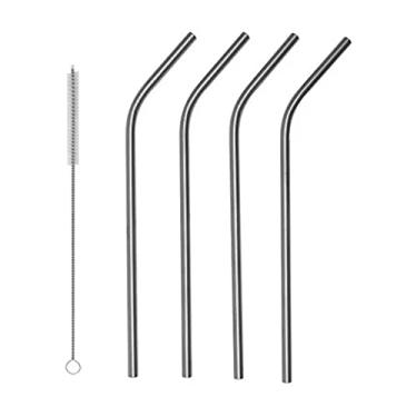 Imagem de Tuut Jogo com 5 Peças de Canudos Curvos Reutilizáveis em Inox e Escova para Higienização – Sustentabilidade e Praticidade