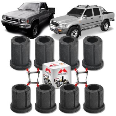 Imagem de Kit 8 buchas do jumelo da mola traseira hilux 1997 1998 1999 2000 2001