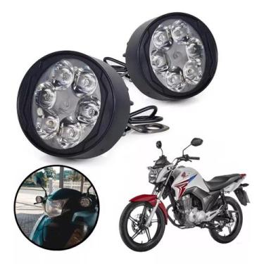 Imagem de Par Farol De Milha Moto Led Auxiliar De Retrovisor Universal - JP2