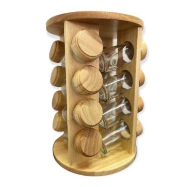 Imagem de Kit Porta tempero madeira com 16 peças - PORTA TEMPERO MADEIRA 16PCS