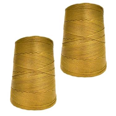 Imagem de Kit 2 unidades Fio Nautico Rayontex crochê artesanato 500gr. 2,5mm (Mostarda)
