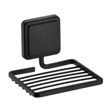 Imagem de Porta Sabonete Fixação Por Adesivo Sem Furo Preto Future              