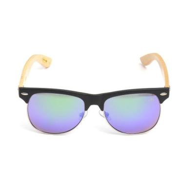 Imagem de Óculos De Sol Areia Branca Unissex Bambu Clubmaster Verde