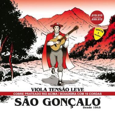 Imagem de Kit 6 Encordoamento Viola Caipira Cebolão Mi São Gonçalo Cobre Prata 1