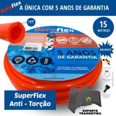 Imagem de Mangueira Jardim Laranja 15 metros + Suporte Tramontina - Duraflex