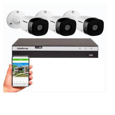 Imagem de Kit Intelbras 3 Cam Hd 1120b Dvr Mhdx 3104