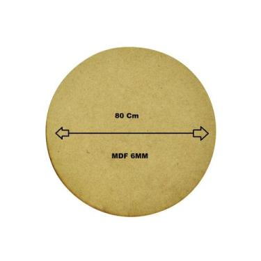 Imagem de Chapa Lisa Redonda Pintura Decoração Reforçada 80cm Mdf 6mm Madeira - 