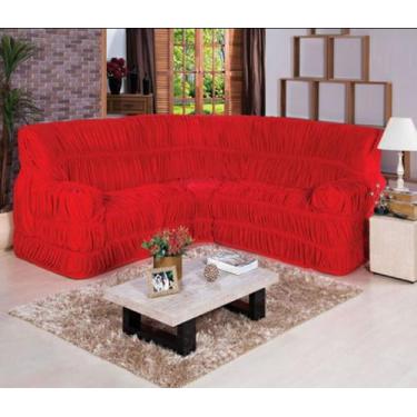 Imagem de Capa para sofa de canto elasticada em malha - MAYRA ENXOVAIS, Vermelho