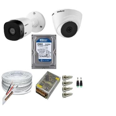 Imagem de Kit 2 Câmeras Segurança VHC 1120B Hd 720 bullet Intelbras + cabos cone