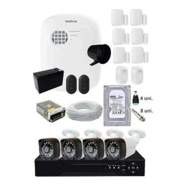 Imagem de Kit Residencial 4 Câmeras Hd 3,6mm + Alarme Sem Fio Completo - luatek