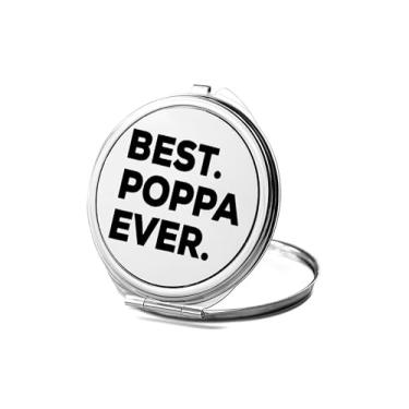 Imagem de SpreadPassion Espelho compacto Poppa, presente Poppa, melhor espelho fotográfico Poppa Ever, espelho de maquiagem de viagem pequeno espelho portátil, espelho de bolso portátil, ideia de aniversário