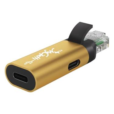 Imagem de Adaptador USB C para Ethernet com entrega de energia de 100 W, adaptador LAN de rede RJ45 macho para USB C fêmea, chip inteligente integrado, 1 Gbps, carregamento e navegação 2 em 1, suporta PC,