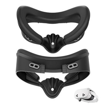Imagem de TRANSNOVO VR Facial Interface, Face Pad Compatible with Meta Oculus Quest 3S, Sweat-Proof PU Foam Cushion with Nose Guard, No Light Leakage, 4 Ventilation Ports for Enhanced Airflow