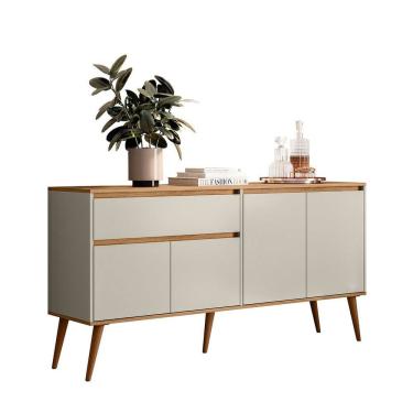 Imagem de Aparador Buffet Armário Multiuso Sala Estar Cozinha Cantinho Café 4 Portas 1 Gaveta Ravi