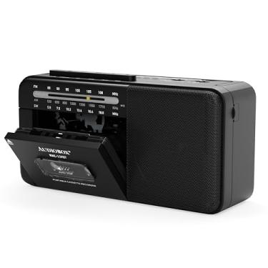 Imagem de Audiobox Leitor de cassete portátil – Multibanda Bluetooth recarregável, AM/FM/SW, USB e entrada auxiliar – Boombox portátil