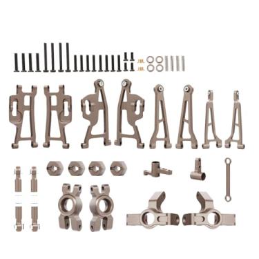 Imagem de NMNRC 6061 Aluminum Steering Bellcrank Blocks Front Rear Hub Carrier Suspension Arm Kit for Hyper go 1/14 14209 14210 Series Rc Car Upgrades Part Gray