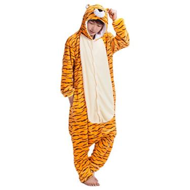 Imagem de Pijama adulto Tigre peça única com capuz Kigurumi, Tiger, X-Large