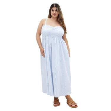 Imagem de City Chic Vestido longo feminino plus size - férias, Listra azul, 54