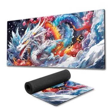 Imagem de Mouse Pad Gamer Dragão de Gelo Premium fundo de borracha 90x40cm 80x30cm 900x400 800x300 speed gamer mousepad 90x40 80x30 (80x30cm)