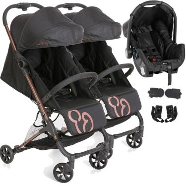 Imagem de Carrinho para Gemeos com Bebe Conforto Galzerano Duolee Cobre