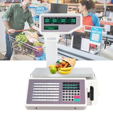 Imagem de BalançA De CáLculo De PreçOs Com Display De GráFico De Barras, BalançA EletrôNica De Pesagem De CóDigo De Barras, Caixa Registradora Com Impressora De Recibos, Display Lcd De Dupla Face De 30 Kg