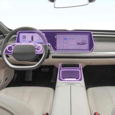 Imagem de LYBQFZ Película protetora de tinta TPU transparente para console central de carro adesivo de tela LCD PPF, para Xpeng P7 2020-2024