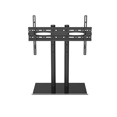 Imagem de Suporte universal de TV, suporte universal giratório de mesa para TV para tela curva plana de 81 a 139 cm, suporte de pedestal ajustável com suporte de base de vidro temperado,