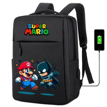 Imagem de Mochila Escolar Infantil USB Estampa Personagem Videogame Super Encana