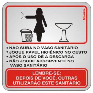 Imagem de Placa de Alumínio Auto-Adesiva 15x15cm Educativa Feminina - 120 AI - S