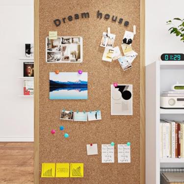 Imagem de YENHOME Rolo de cortiça de 61 x 395 cm, rolo autoadesivo para parede, forros de gavetas, descasque e cole o forro de cortiça, pense em quadro de cortiça para escritório, parede de sala de aula