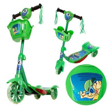Imagem de Patinete p Crianças Scooter 3 Rodas Brinquedo Infantil Verde - Zein