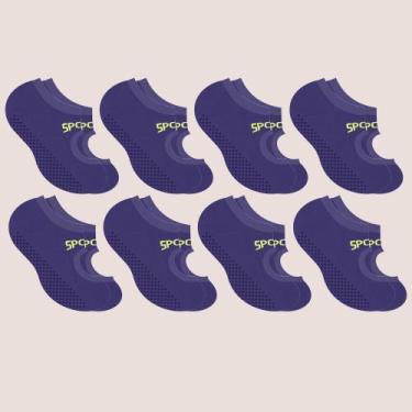 Imagem de Kit 8 Meias Sapatilha Antiderrapante Yoga Pilates Selene, Roxo,  34 a 