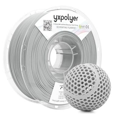 Imagem de yxpolyer Filamento de impressora 3D PLA Pro PLA flexível cinza para impressão de basquete sem ar, leve de alta elasticidade macia PLA 1,75 mm 1 kg com carretel de PC reutilizável - compatível com a