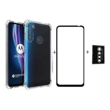 Imagem de Capa + Pelicula 3d + Pel Camera Para Moto One Fusion Plus - Universo