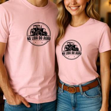 Imagem de Camiseta Algodão Unissex Casal Country Estampa Na Lida Do Agro Usar Me